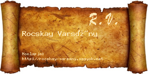 Rocskay Varsány névjegykártya